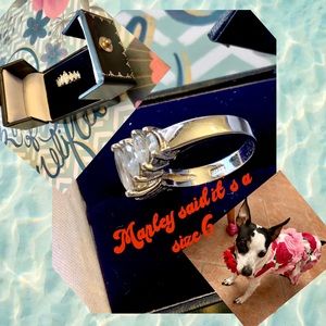 Ring Sterling S W/ CZ Marked Size 6 W/ Box 🎀